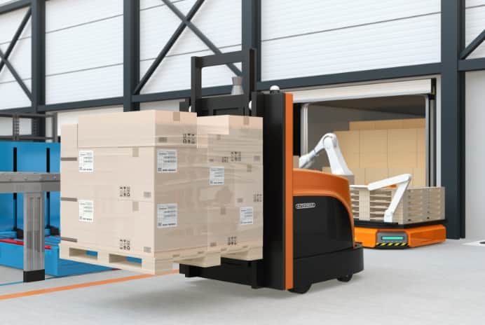 従業員がデリバリーをしている写真